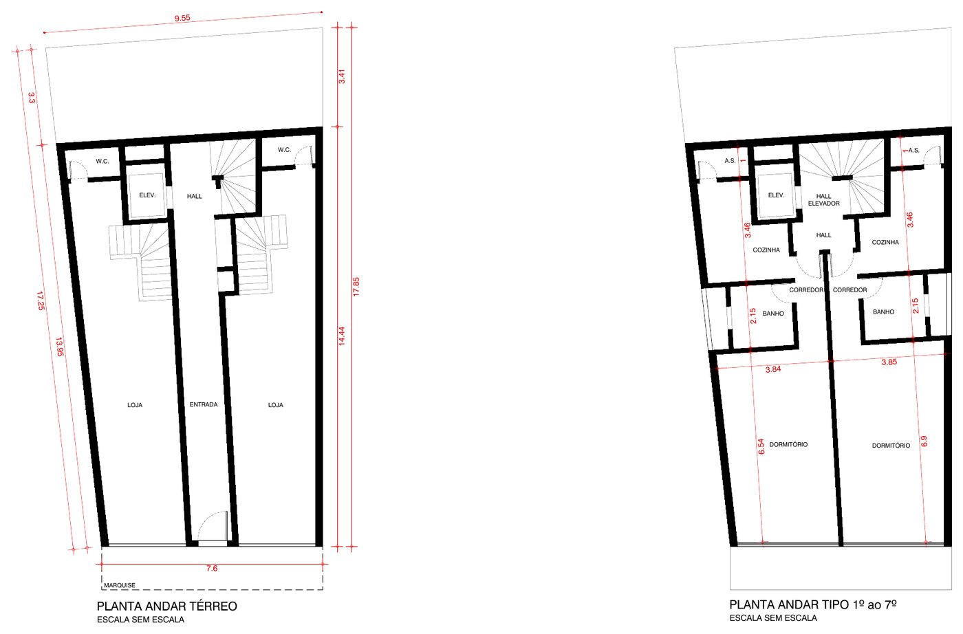 Planta do térreo — projeto aprovado